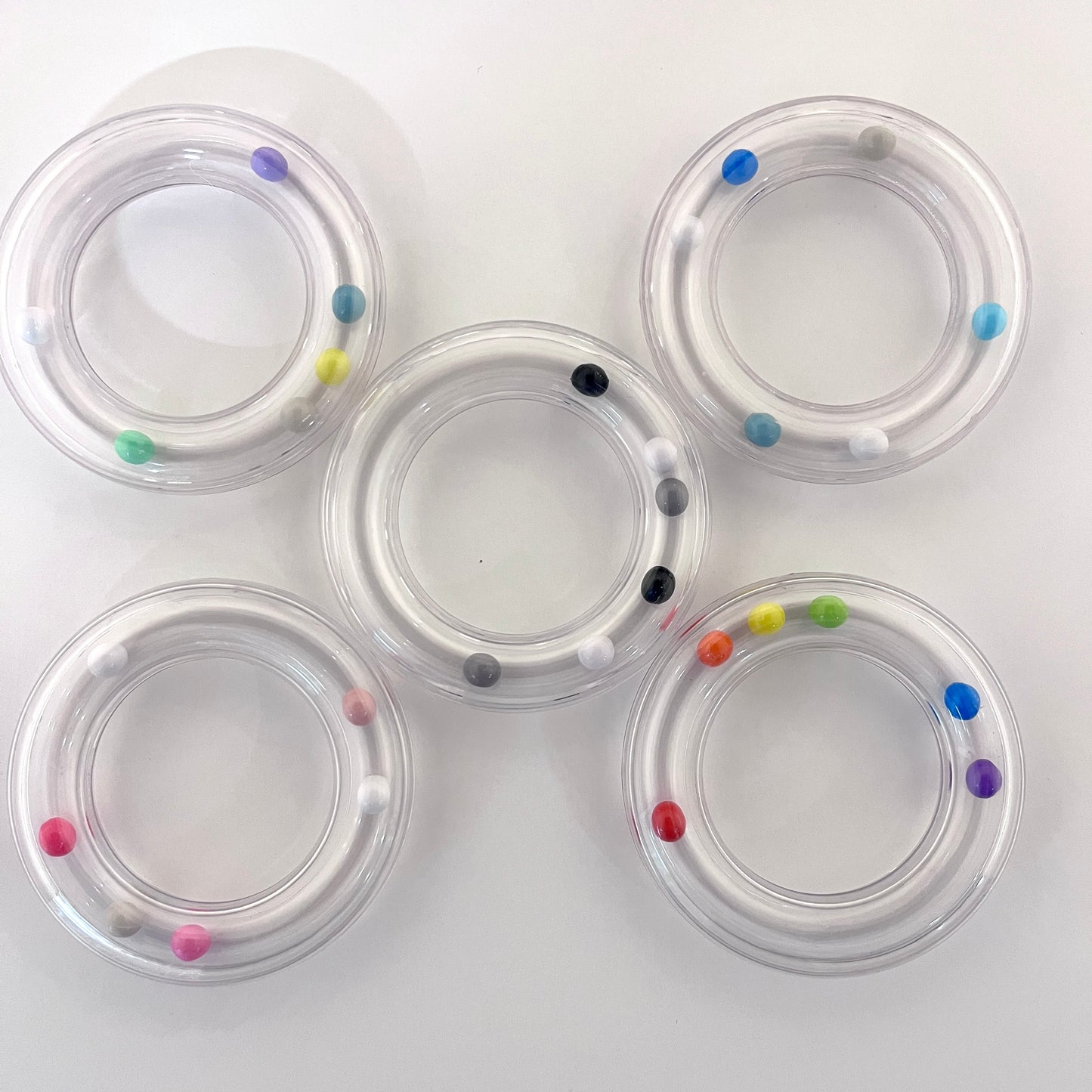 Rattle Rings - Pinks - EN71, REACH & Annex II Compliant