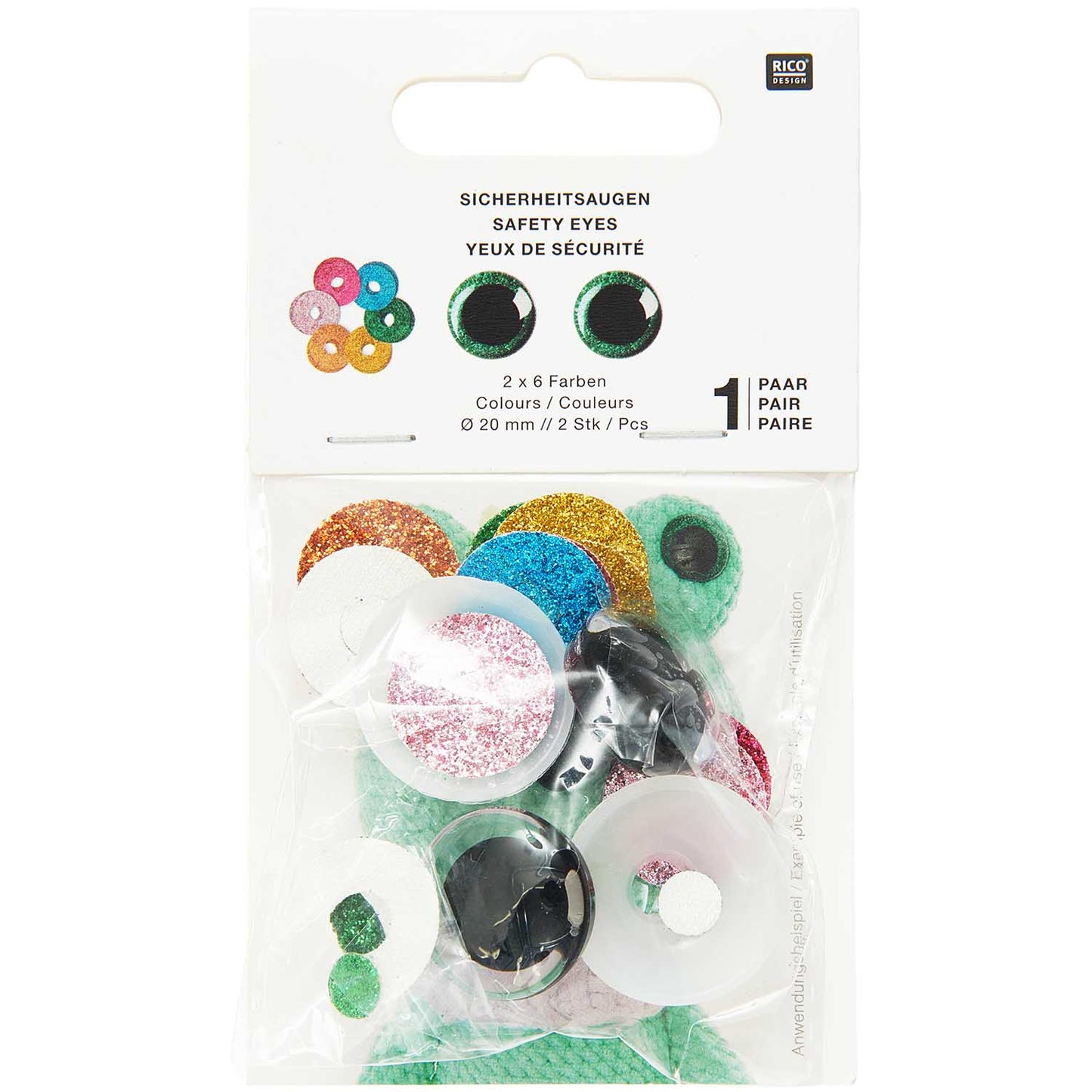 Rico Design Glitter Eyes | 20mm