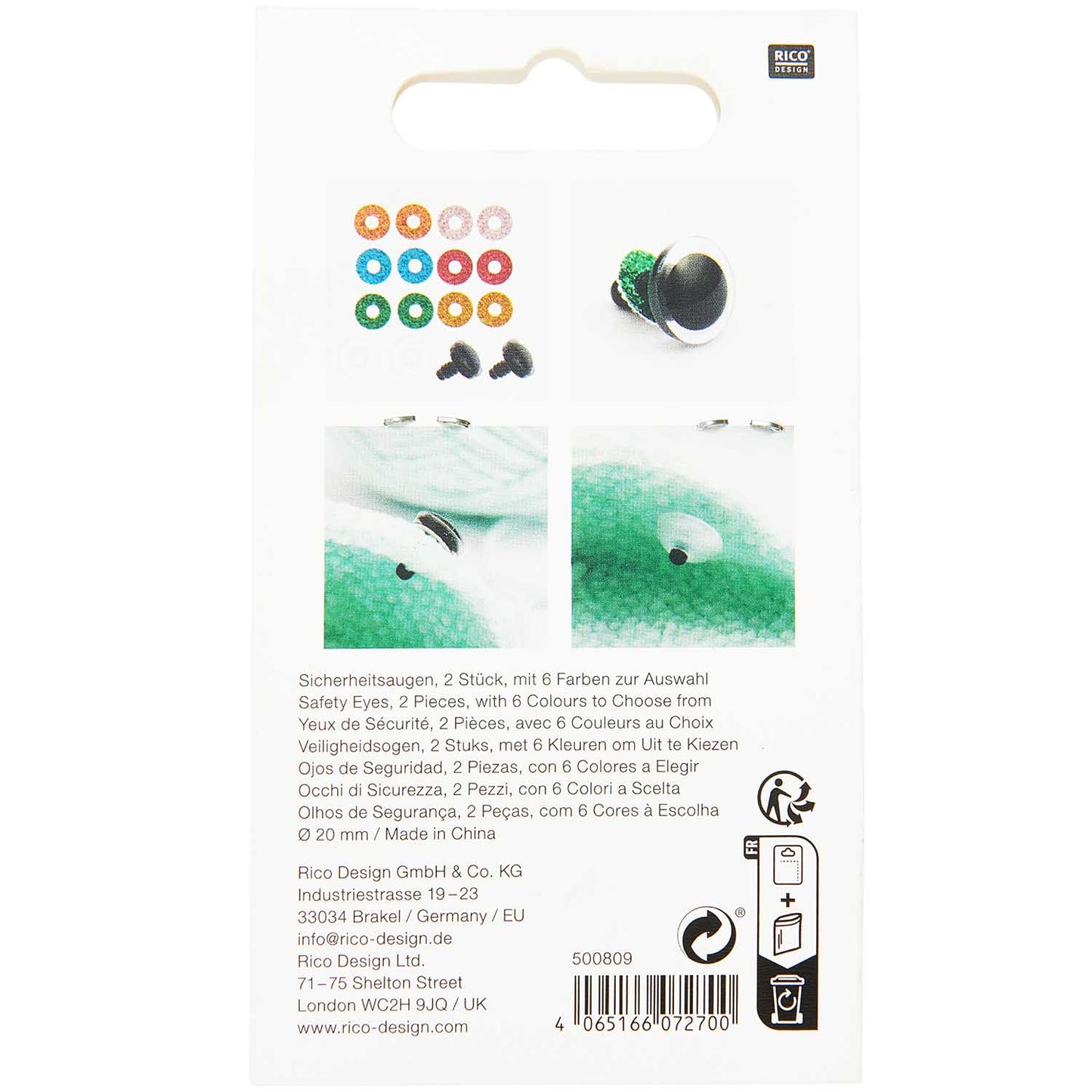 Rico Design Glitter Eyes | 20mm