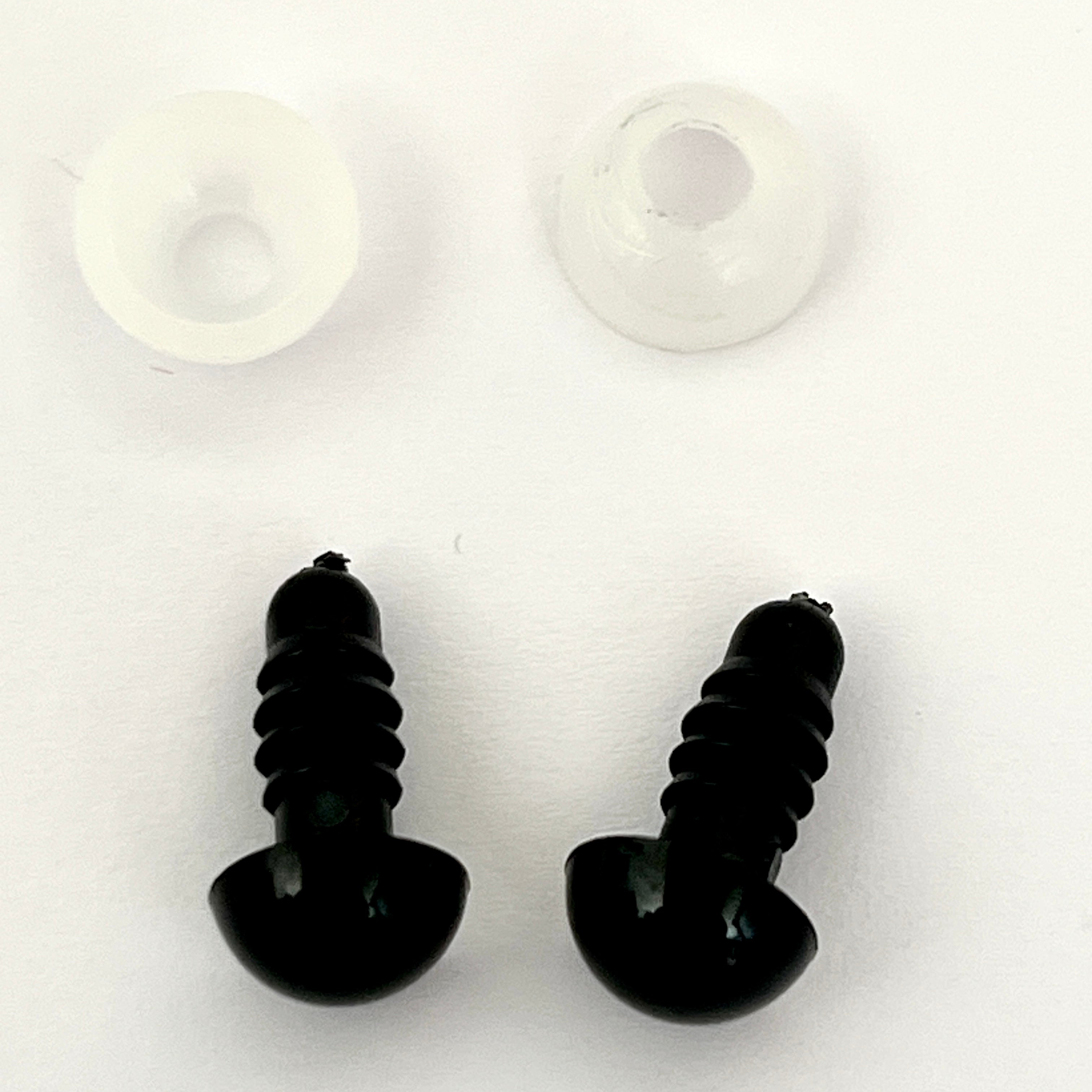 14mm Black Safety Eyes With Clamps - 100 Pieces - 50 Pairs - Toys