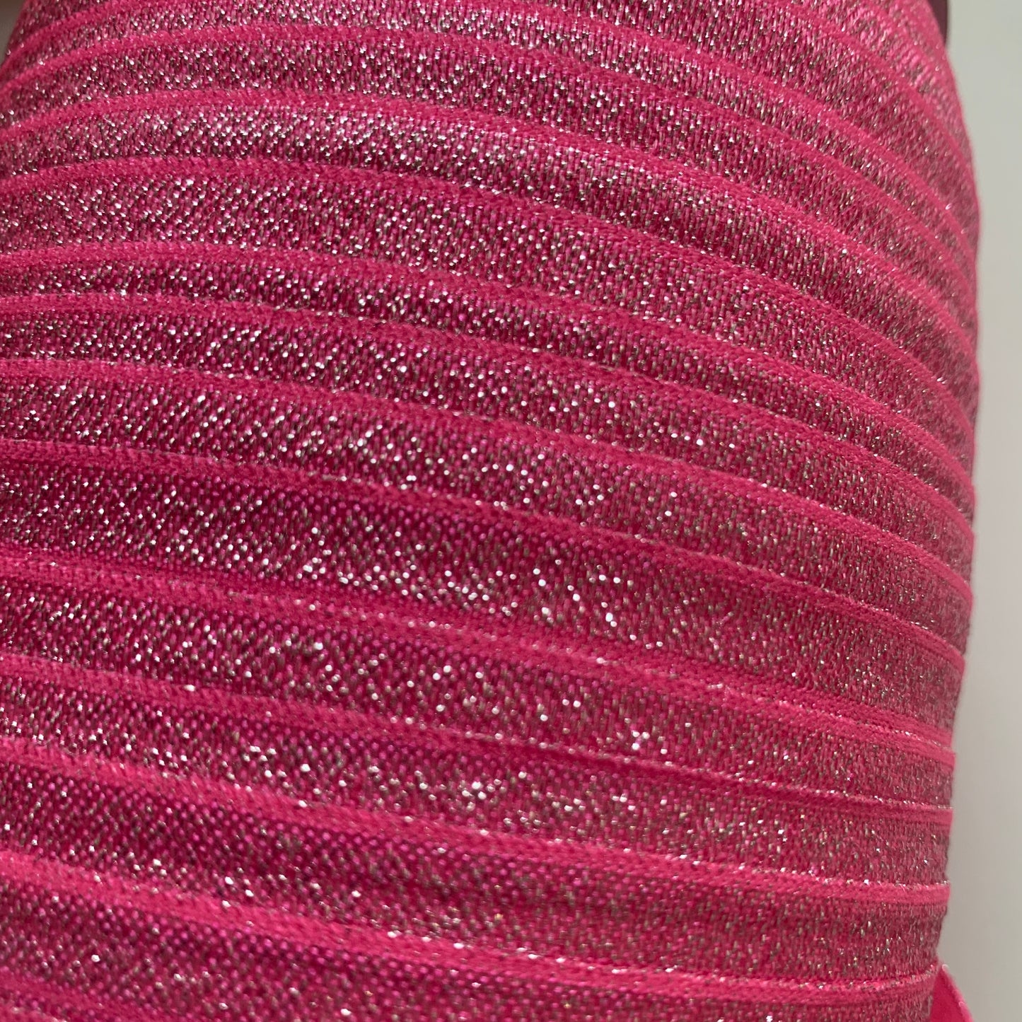 Fold Over Elastic - Plain Glitter (2 metre lengths)