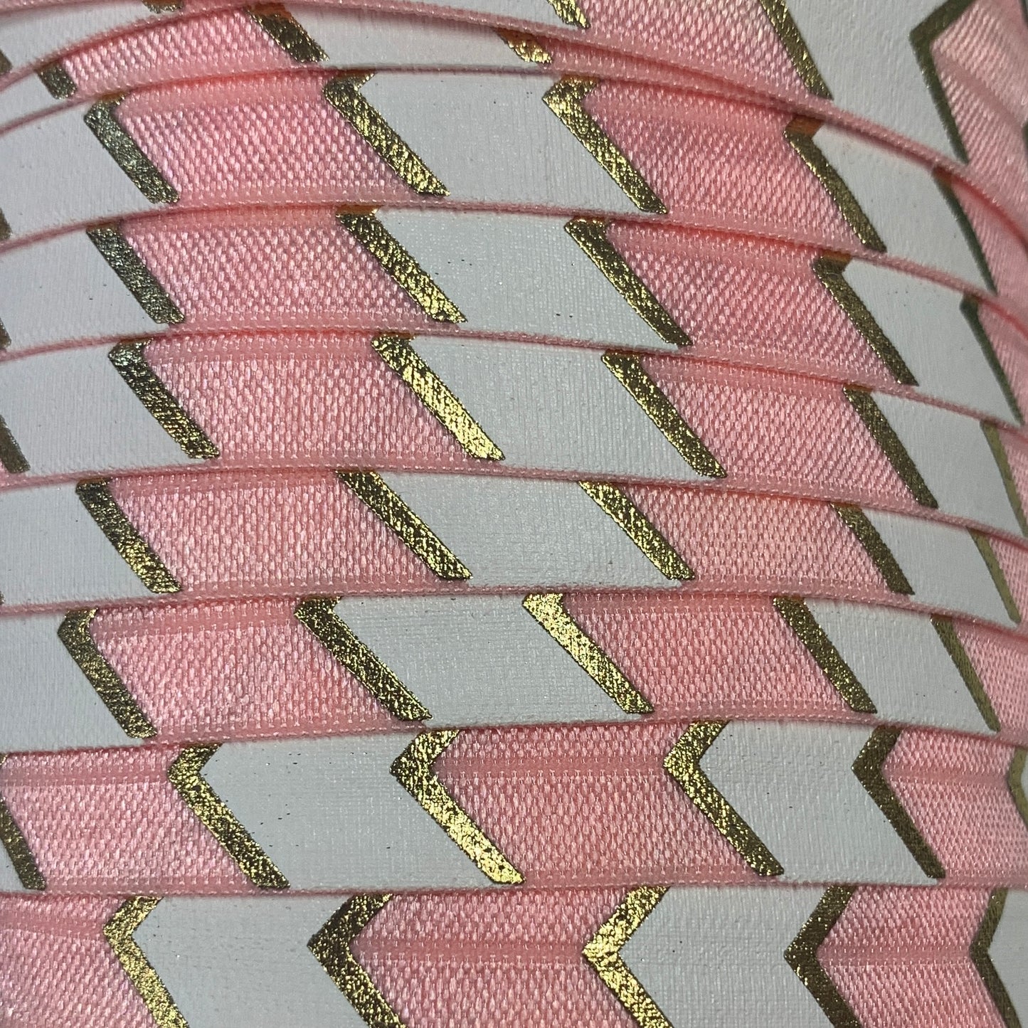 Fold Over Elastic - Large Metallic Chevron (2 metre lengths)