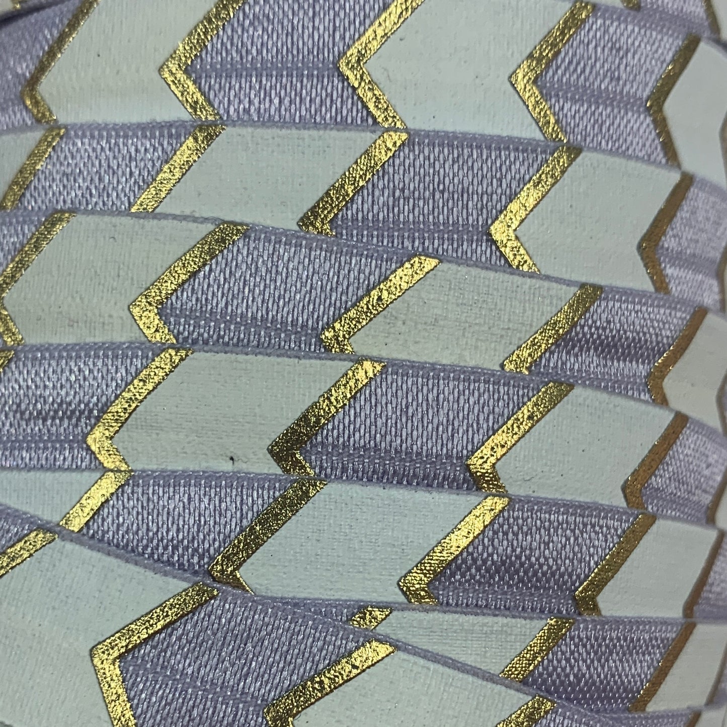 Fold Over Elastic - Large Metallic Chevron (2 metre lengths)