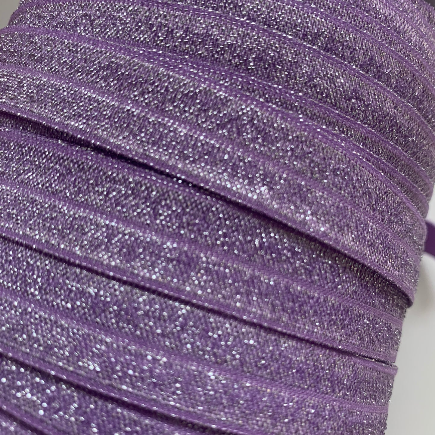 Fold Over Elastic - Plain Glitter (2 metre lengths)