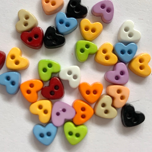 6mm Heart Buttons | EN71, REACH & Annex II Compliant
