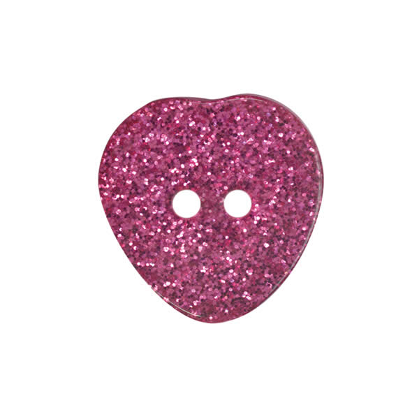 15mm Glitter Heart Buttons | EN71, REACH & Annex II Compliant