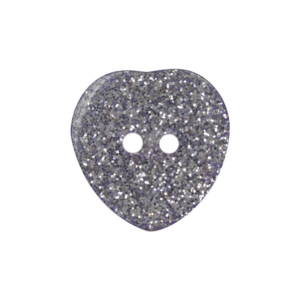 15mm Glitter Heart Buttons | EN71, REACH & Annex II Compliant