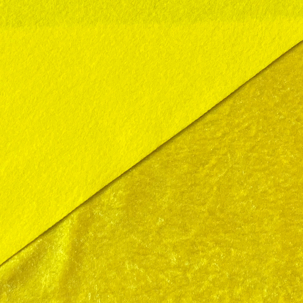 Velvet Fabric Felt Sheet - Bright Yellow/Yellow
