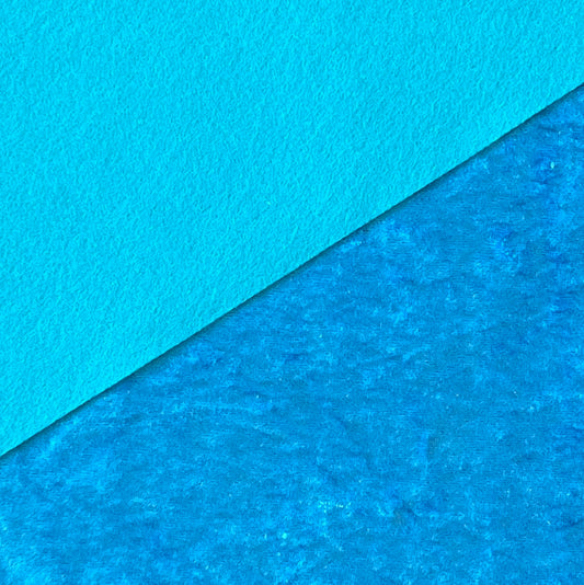 Velvet Fabric Felt Sheet - Turquoise/Turquoise