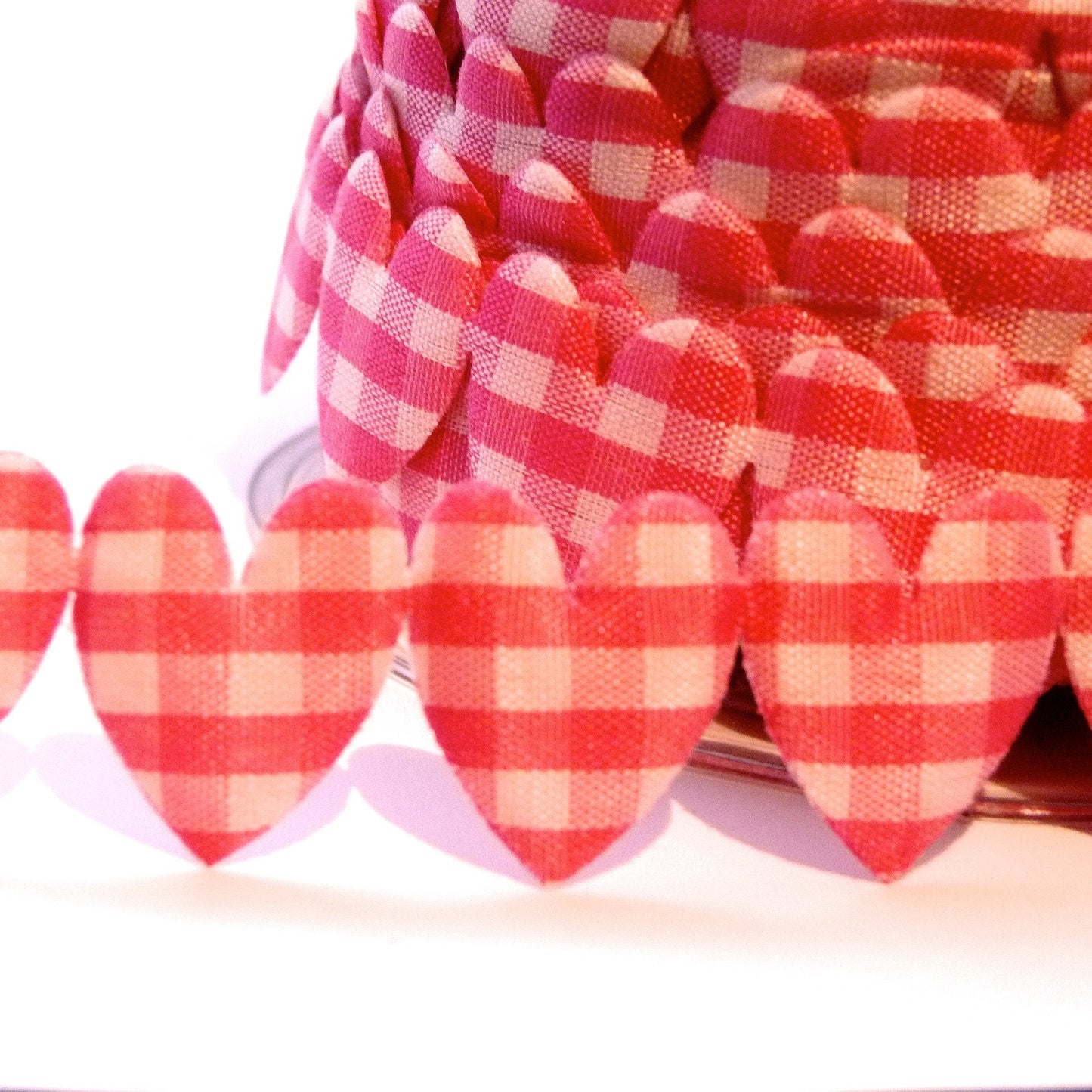 Gingham Heart Trim Bertie's Bows