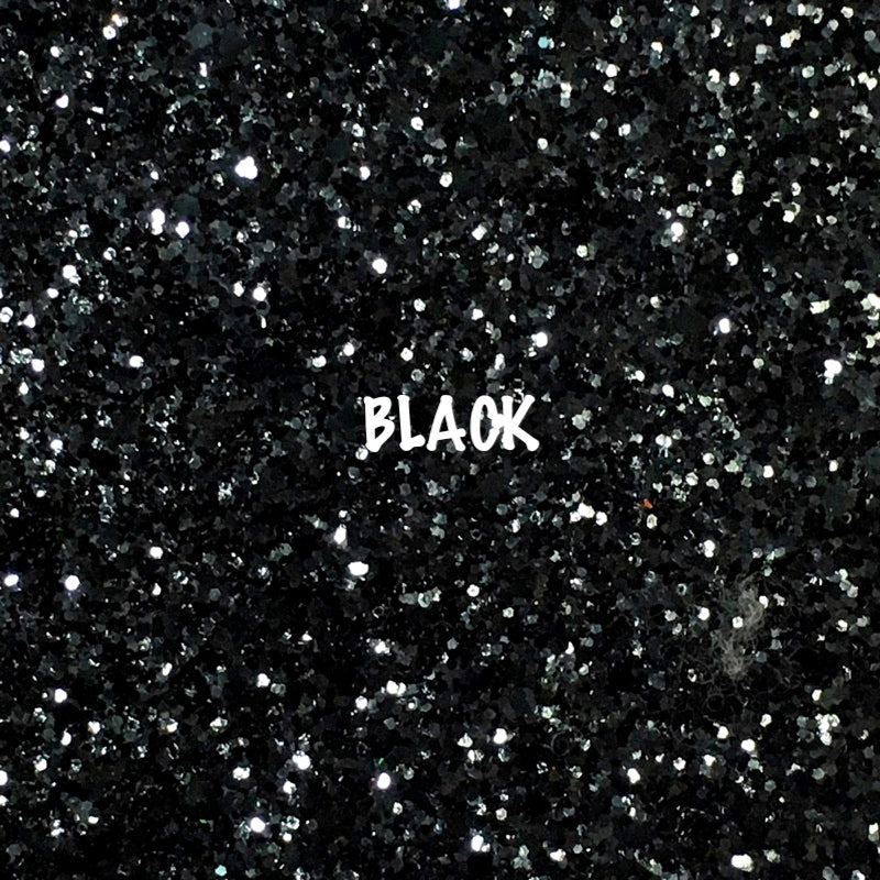 Glitz Chunky Glitter Fabric - Black