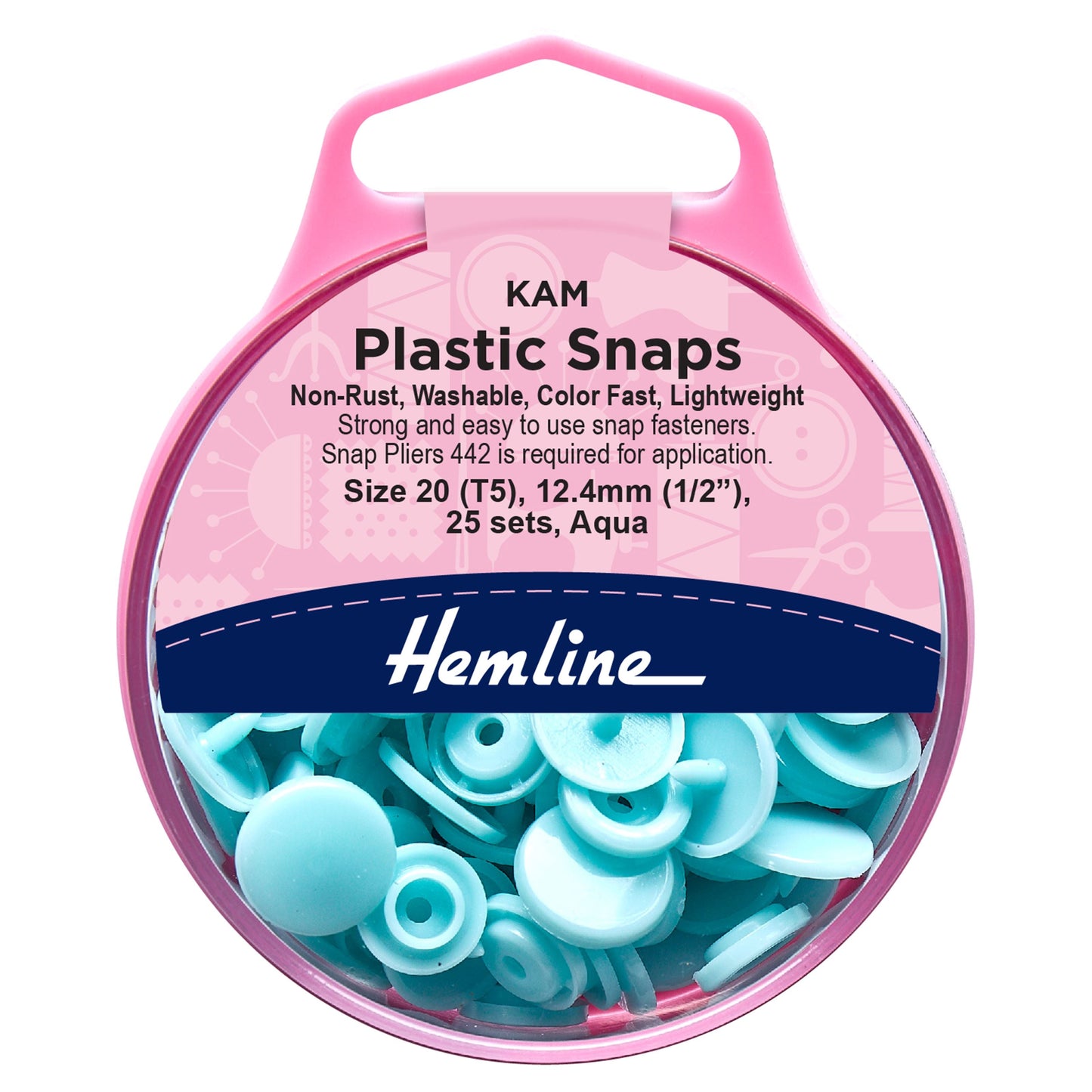 Hemline Plastic Snaps 25 x 12.4mm sets | EN71, REACH & Annex II Compliant