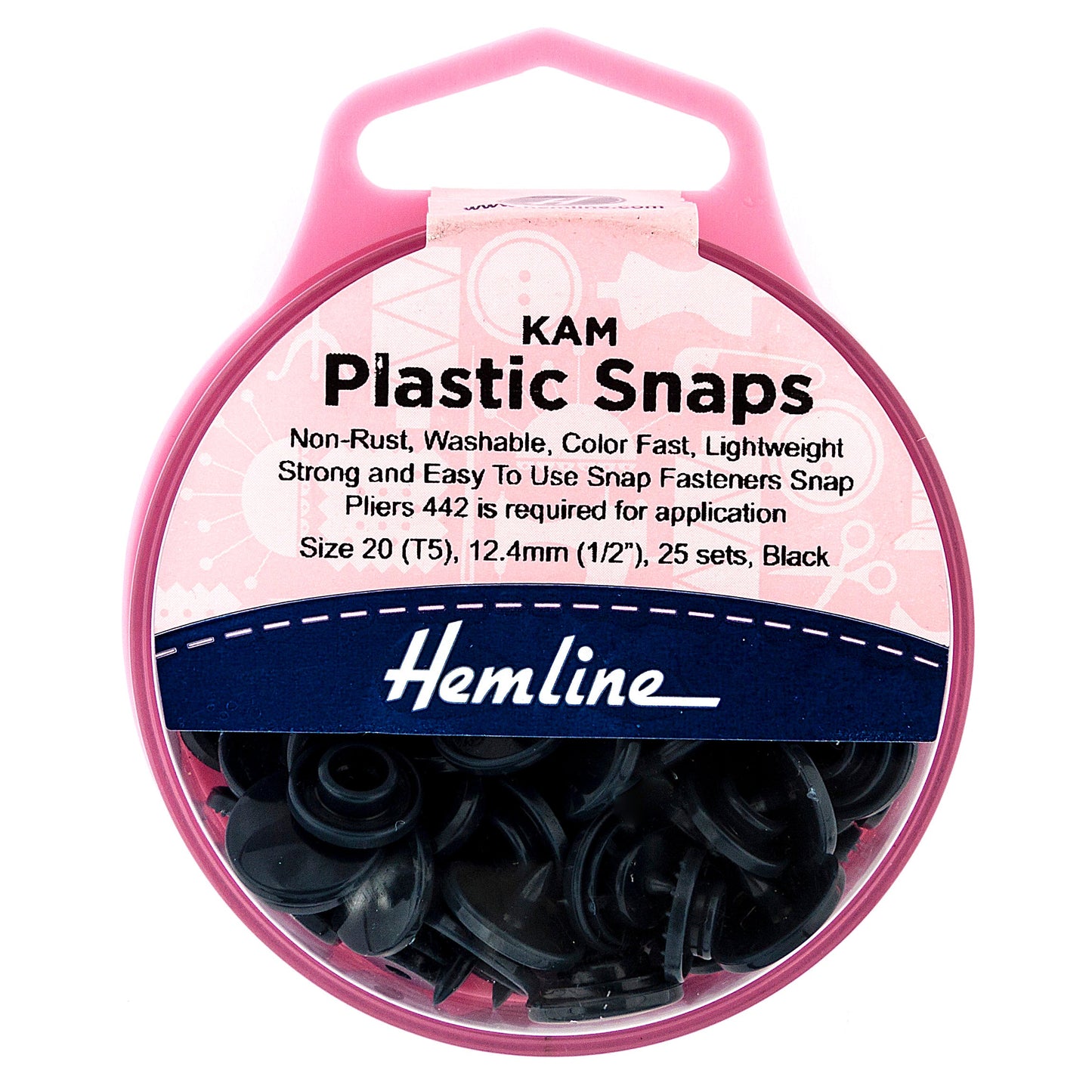 Hemline Plastic Snaps 25 x 12.4mm sets | EN71, REACH & Annex II Compliant