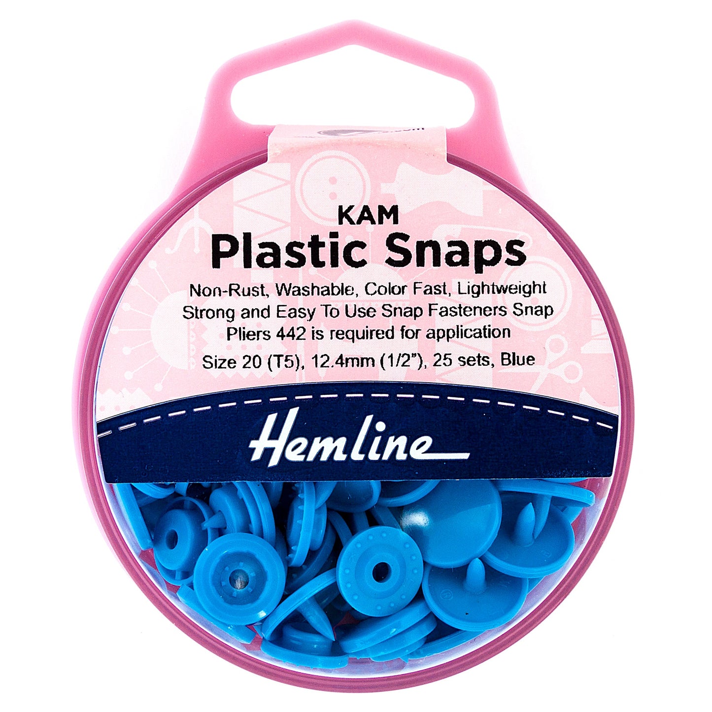 Hemline Plastic Snaps 25 x 12.4mm sets | EN71, REACH & Annex II Compliant