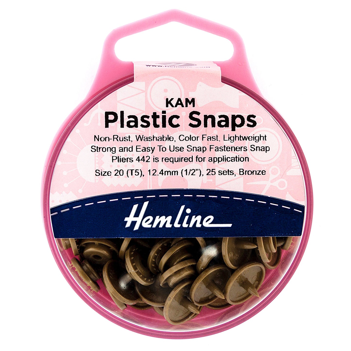 Hemline Plastic Snaps 25 x 12.4mm sets | EN71, REACH & Annex II Compliant