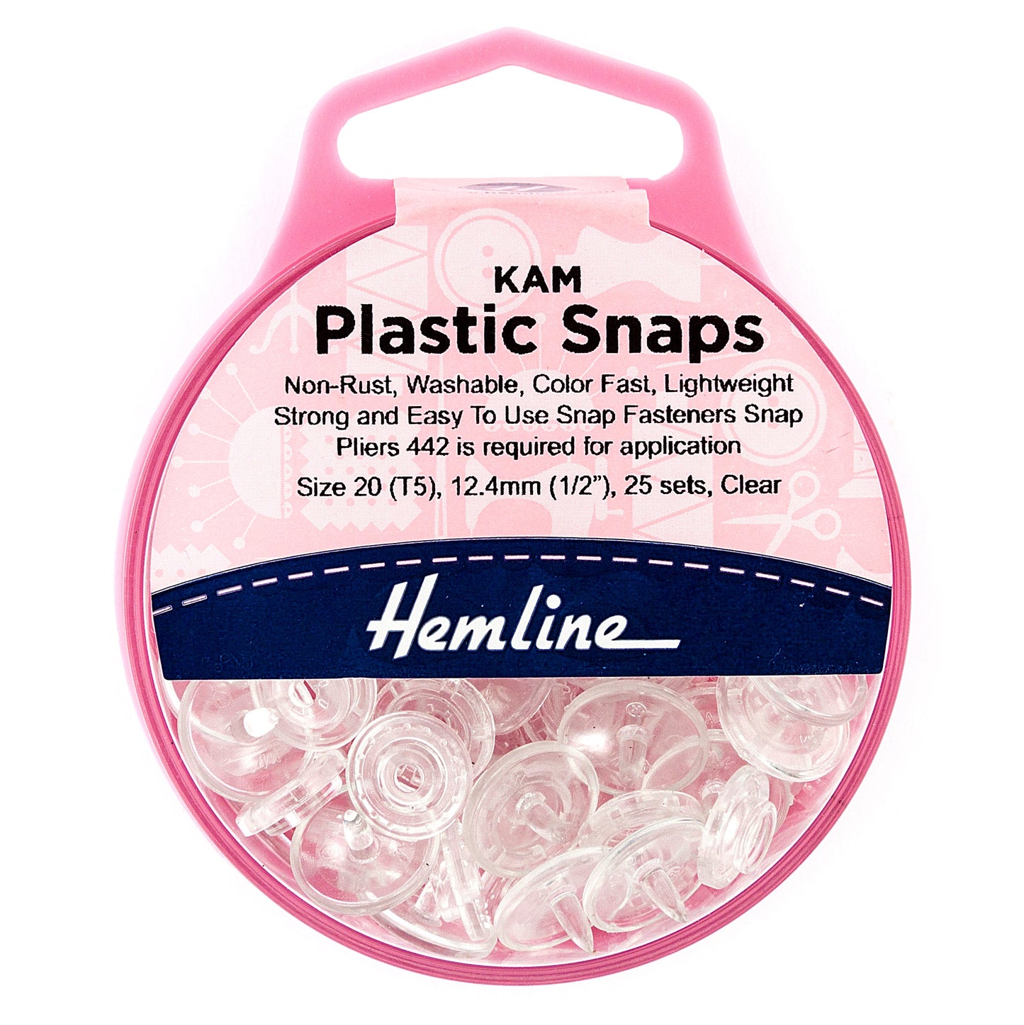 Hemline Plastic Snaps 25 x 12.4mm sets | EN71, REACH & Annex II Compliant