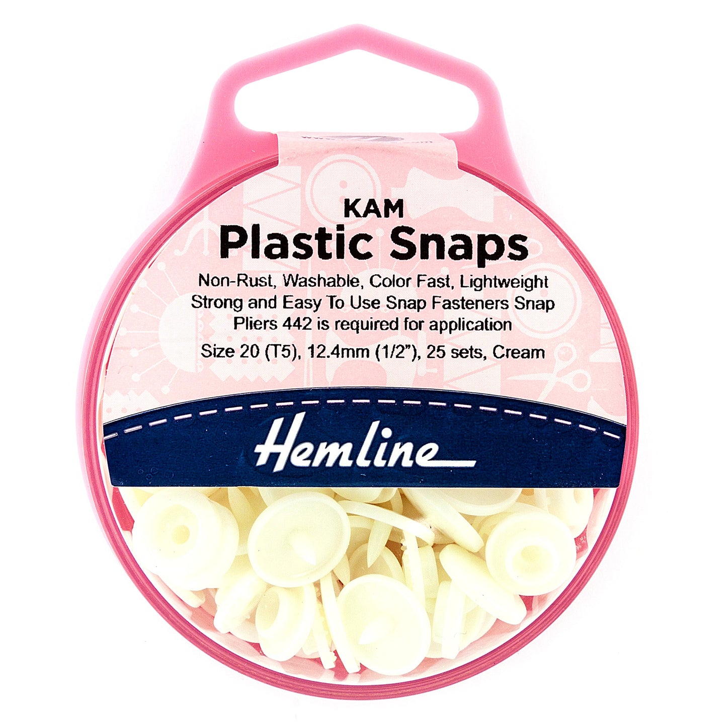 Hemline Plastic Snaps 25 x 12.4mm sets | EN71, REACH & Annex II Compliant