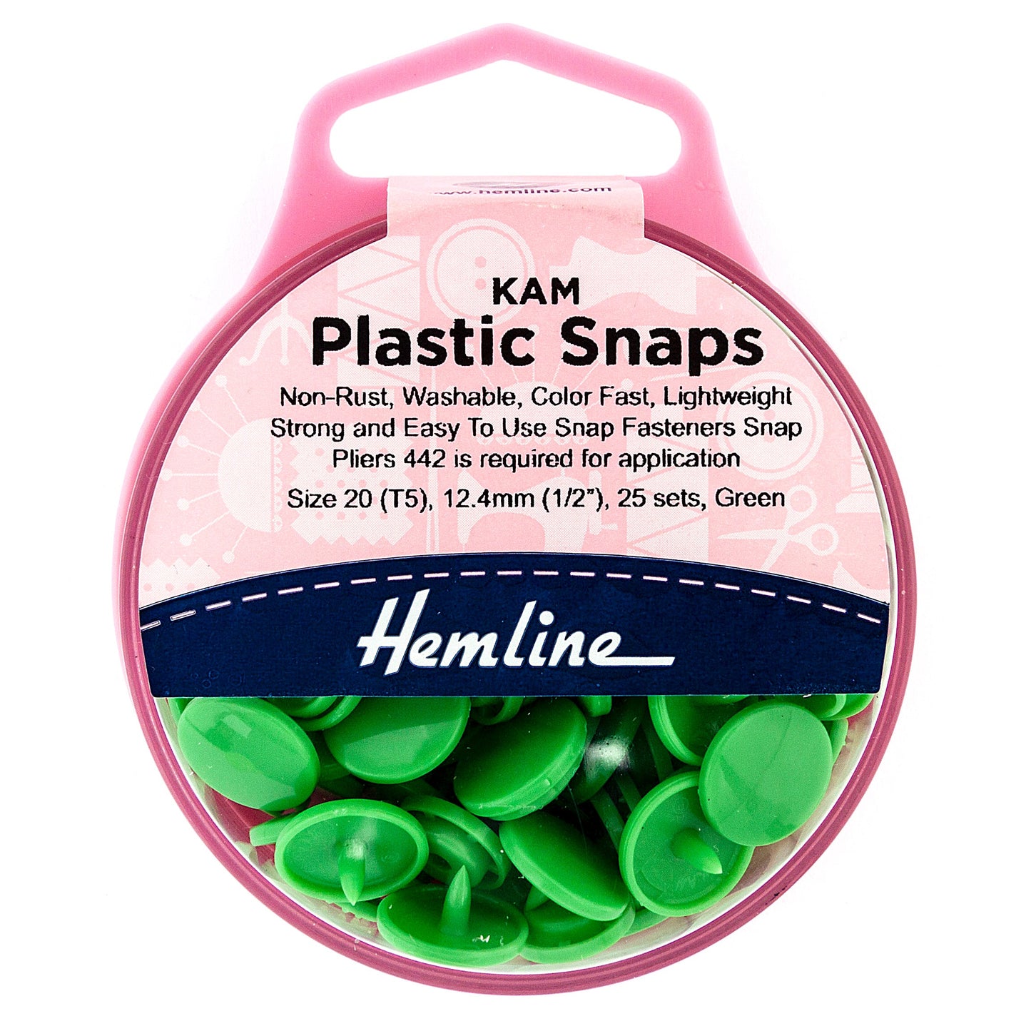 Hemline Plastic Snaps 25 x 12.4mm sets | EN71, REACH & Annex II Compliant