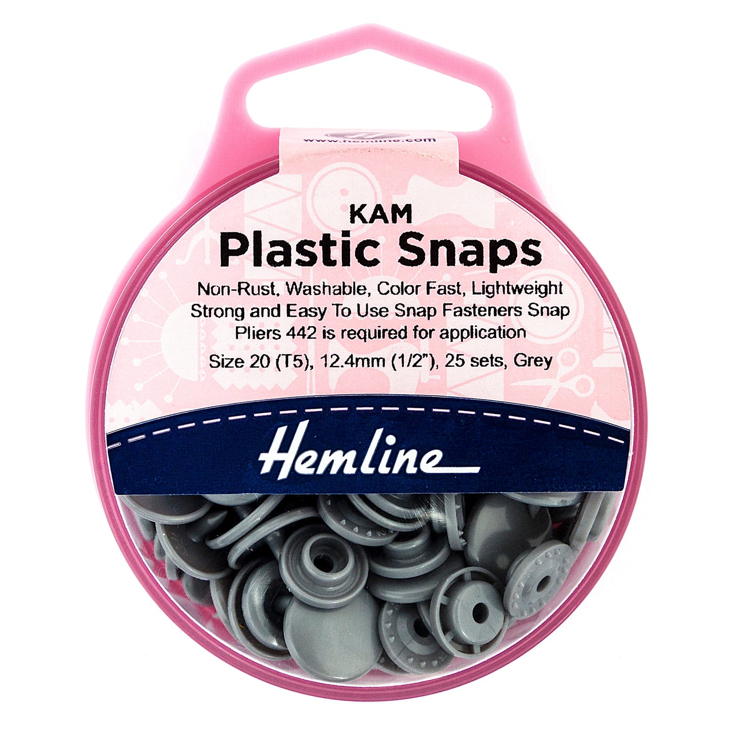 Hemline Plastic Snaps 25 x 12.4mm sets | EN71, REACH & Annex II Compliant