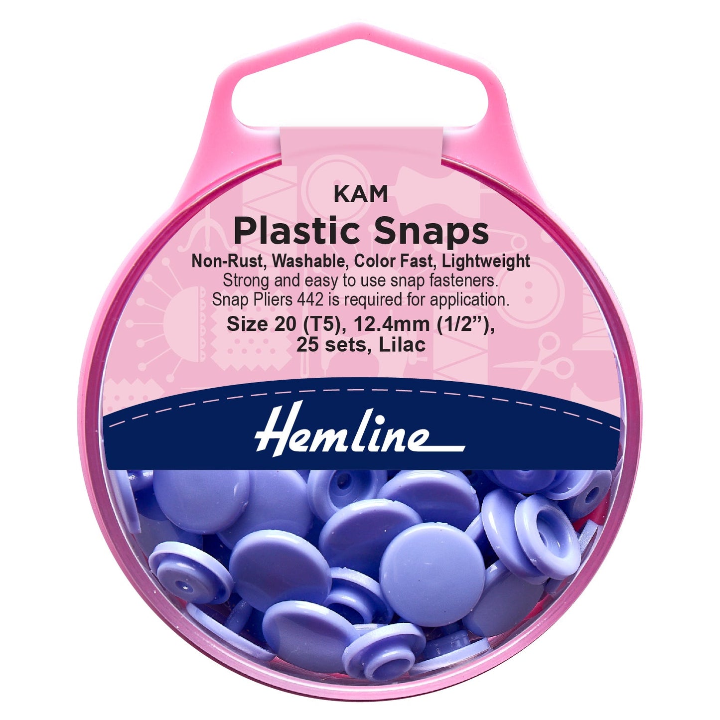 Hemline Plastic Snaps 25 x 12.4mm sets | EN71, REACH & Annex II Compliant