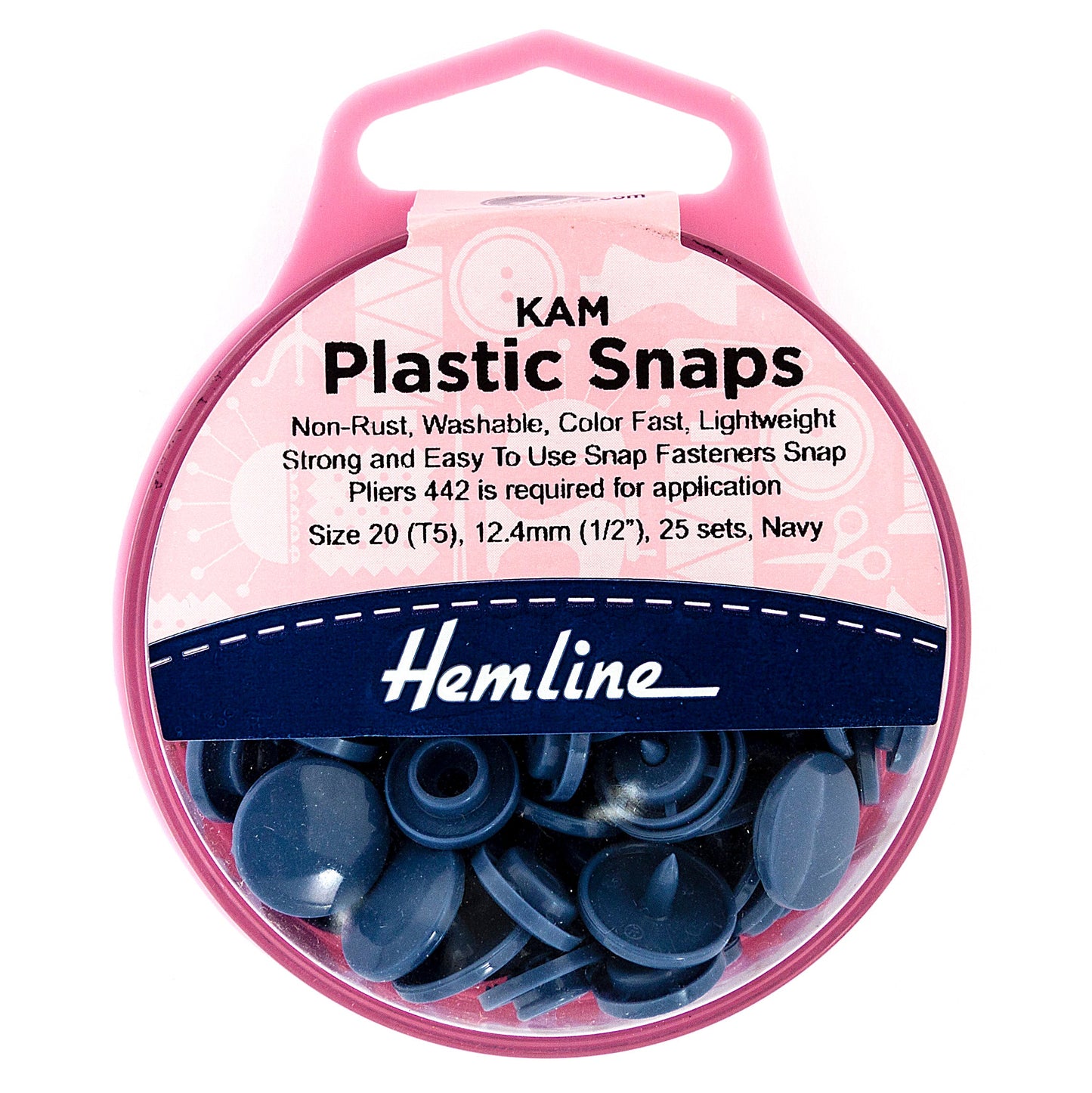 Hemline Plastic Snaps 25 x 12.4mm sets | EN71, REACH & Annex II Compliant