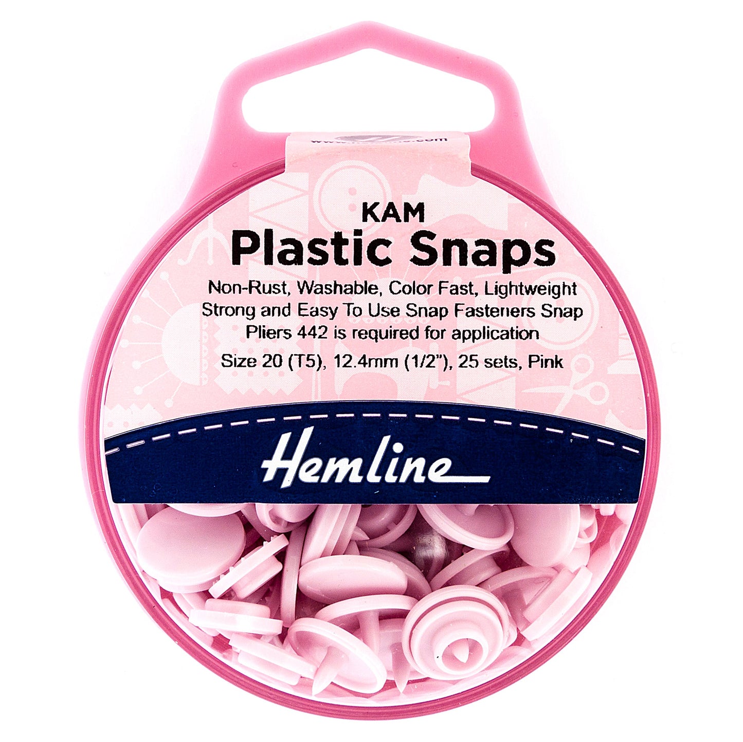 Hemline Plastic Snaps 25 x 12.4mm sets | EN71, REACH & Annex II Compliant