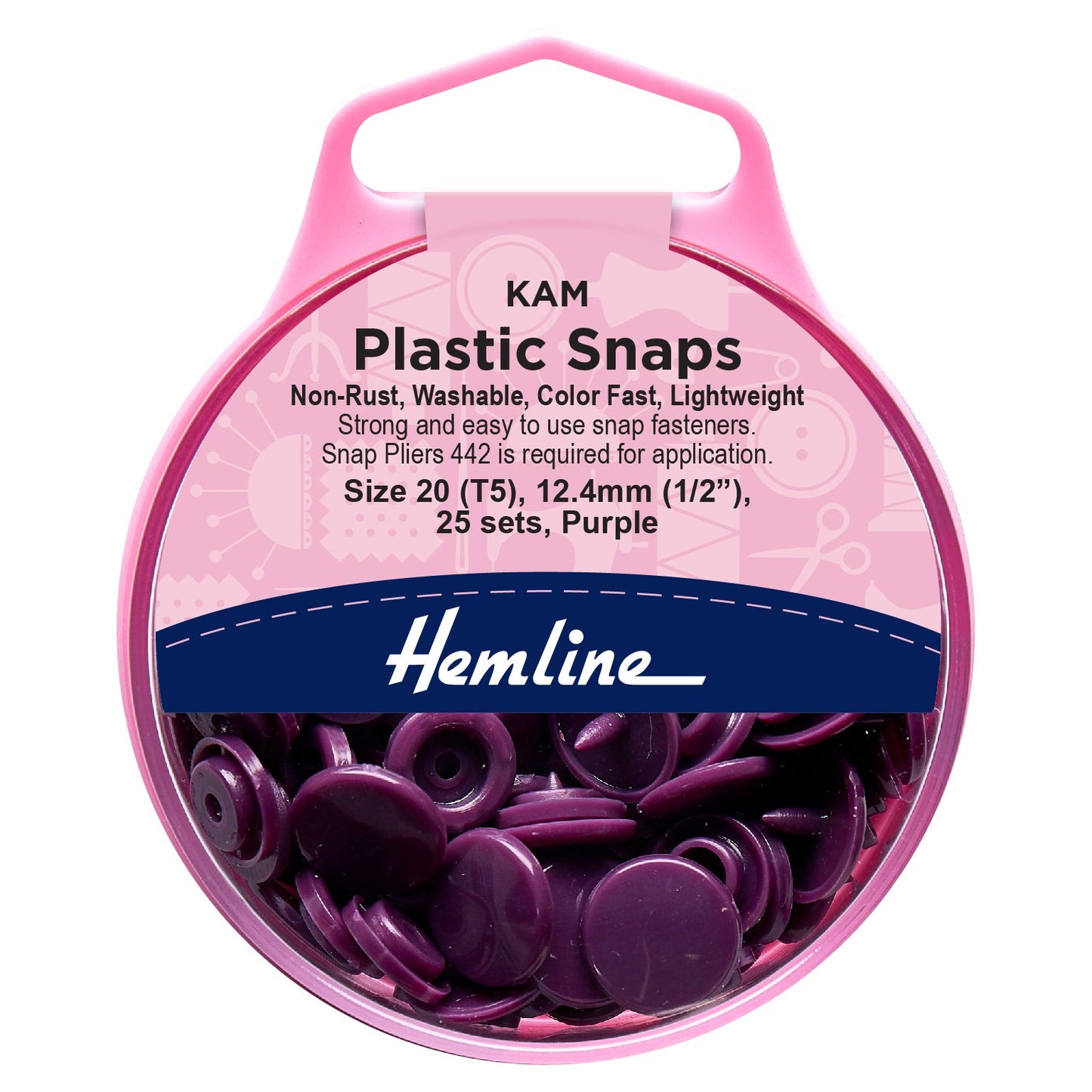 Hemline Plastic Snaps 25 x 12.4mm sets | EN71, REACH & Annex II Compliant