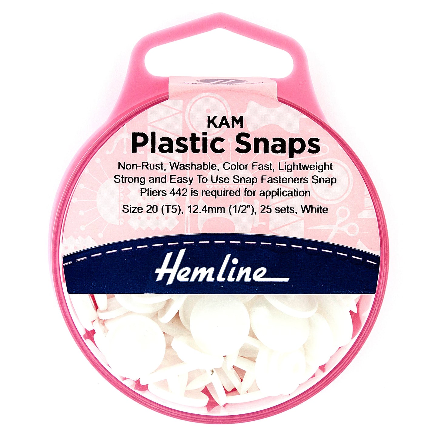Hemline Plastic Snaps 25 x 12.4mm sets | EN71, REACH & Annex II Compliant