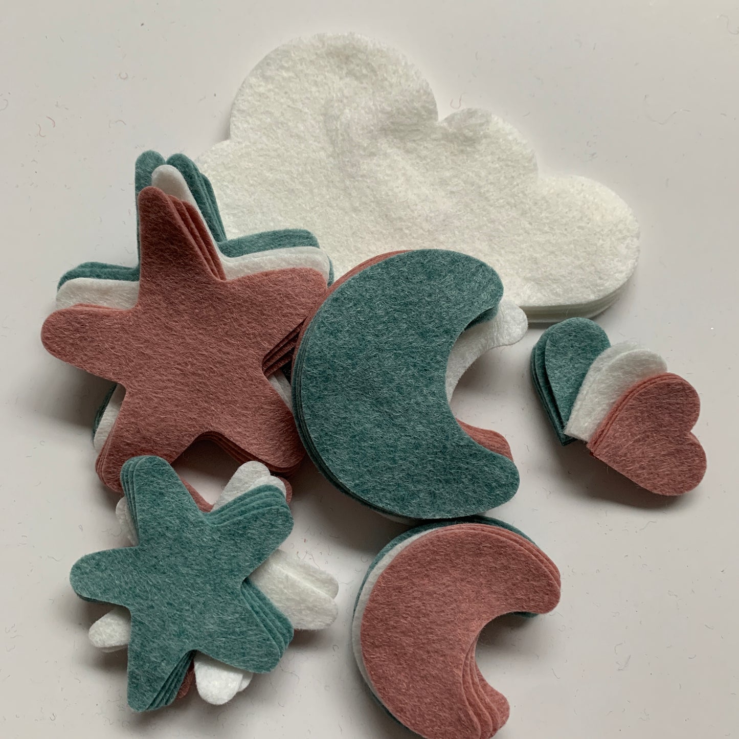 Stars and Moon Pre-Cut Felt shapes - Heathered felt