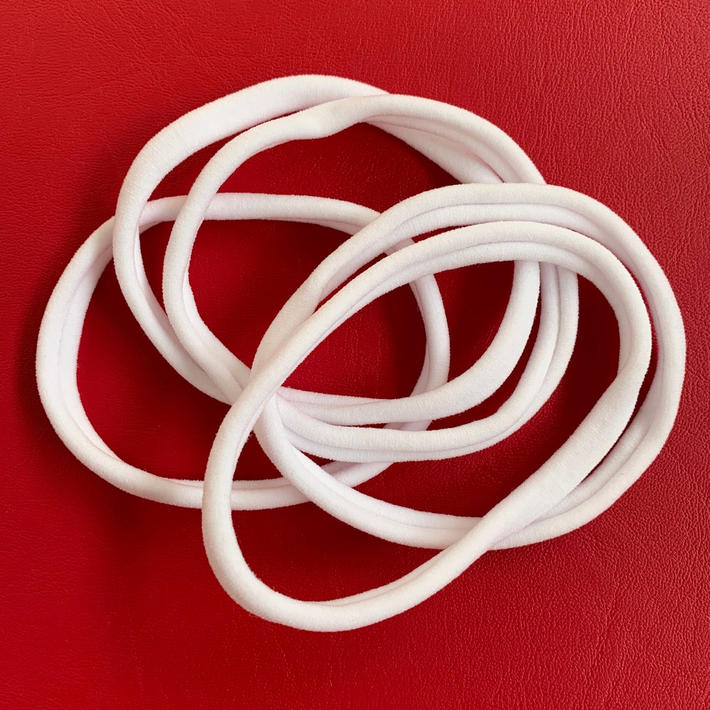 White Nylon Skinny Headbands