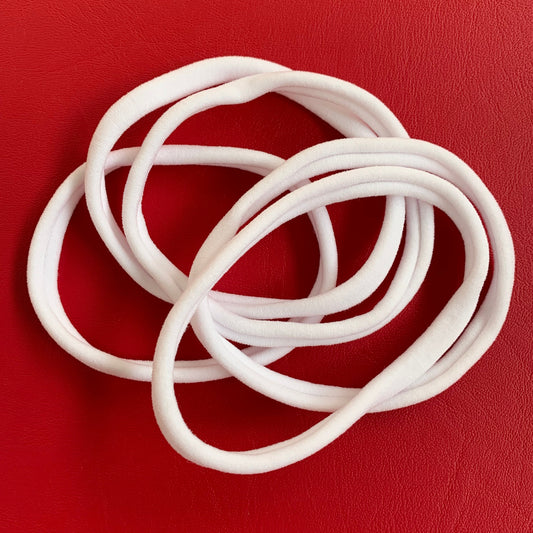 White Nylon Skinny Headbands