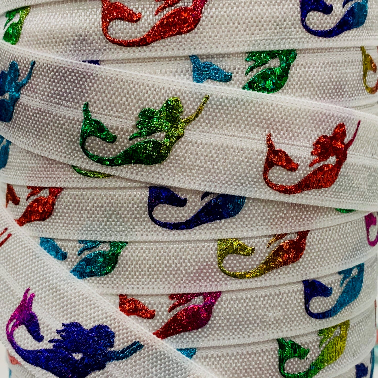 Fold Over Elastic - Unicorns and Mermaids (2 metre lengths)