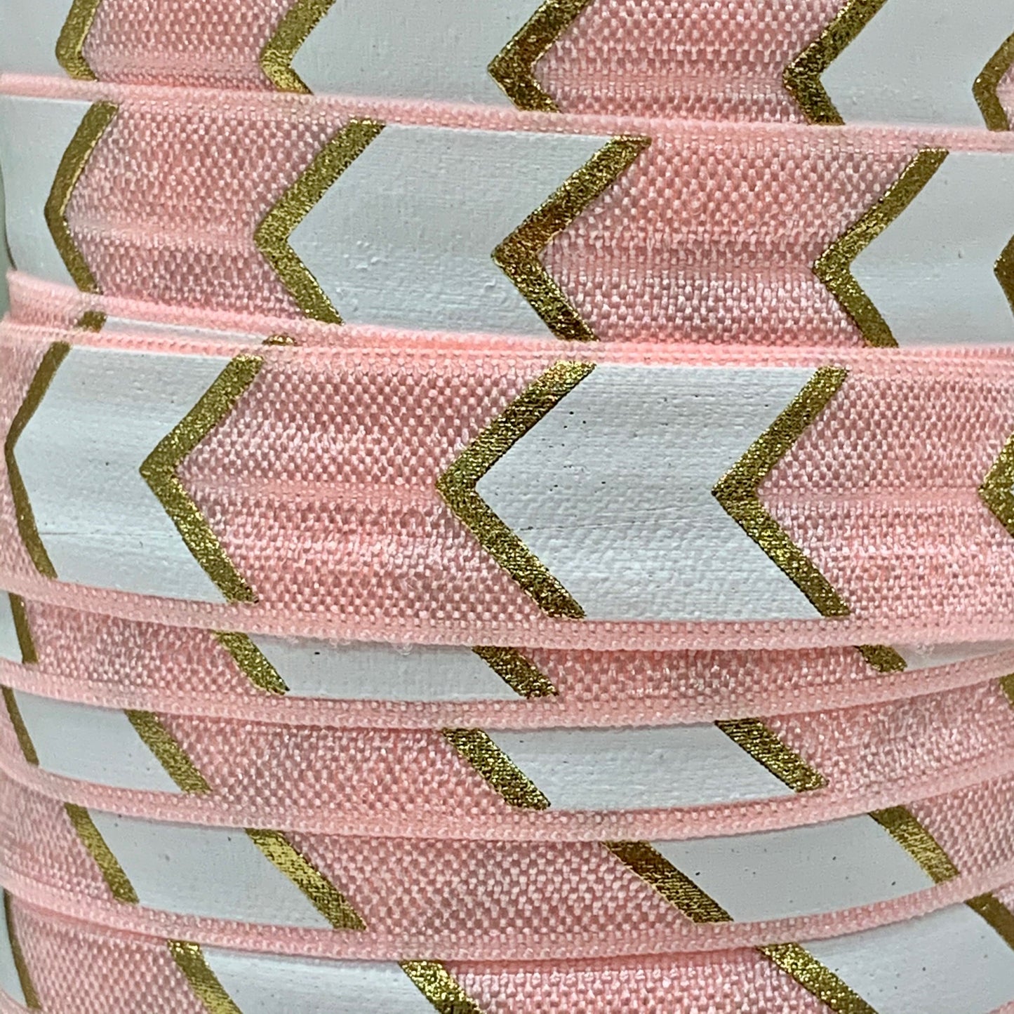Fold Over Elastic - Large Metallic Chevron (2 metre lengths)
