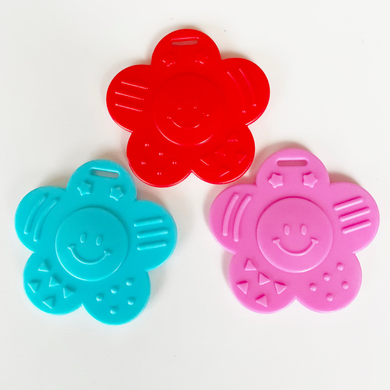 Ribbon Attached Teether - Smiley Face - EN71, REACH & Annex II Compliant