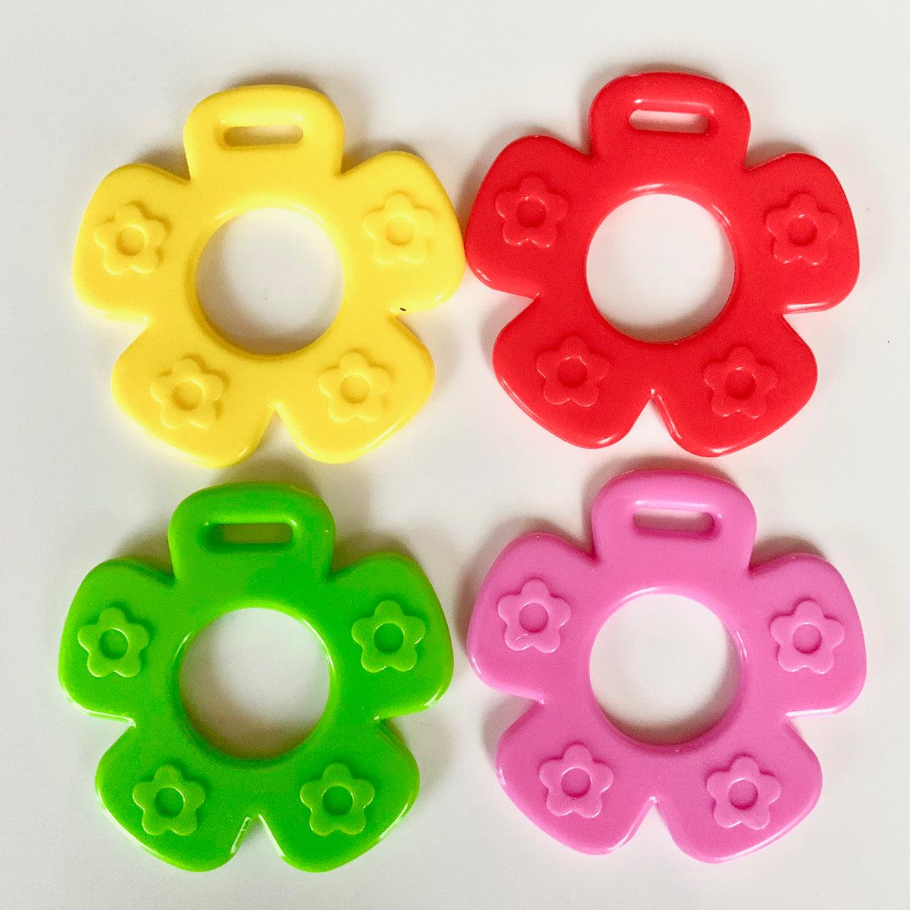 Ribbon Attached Teether - Flower - EN71, REACH & Annex II Compliant