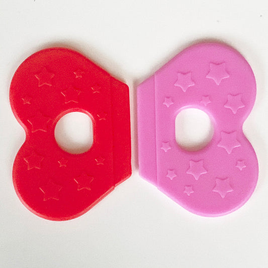 Sewn In Teether (Heart) - EN71, REACH & Annex II Compliant