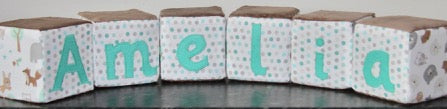 Alphabet Name Cubes Sewing Pattern with foam cubes
