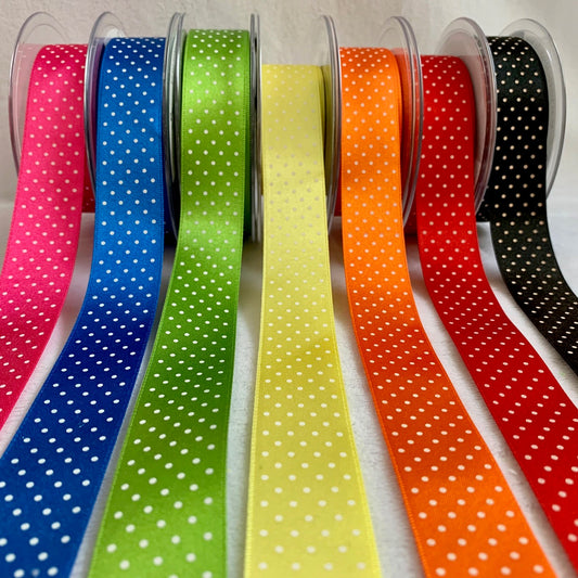 Berisfords Micro Dot Ribbon - 25mm EN71, REACH & Annex II Compliant