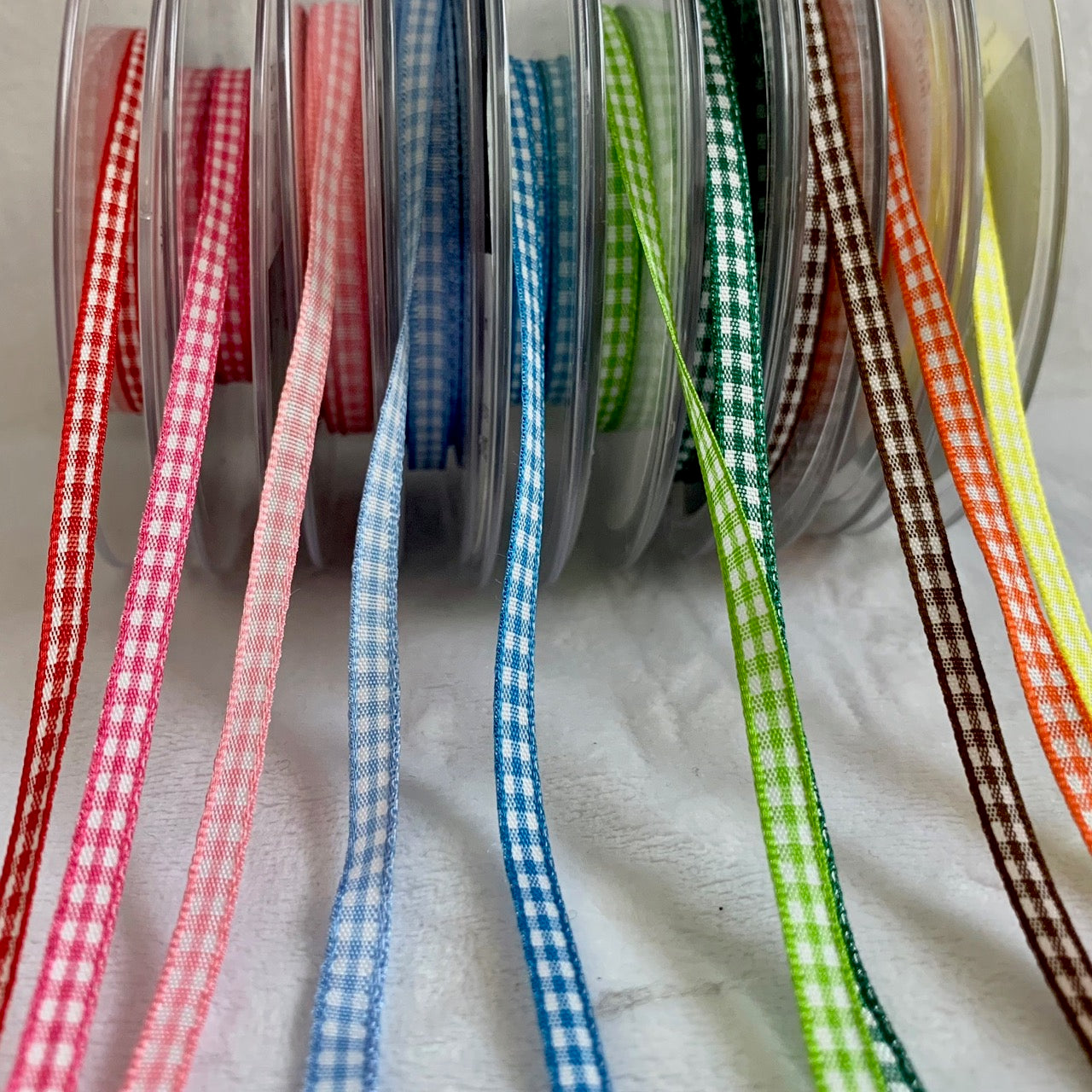 Berisfords Gingham Ribbon - 5mm EN71, REACH & Annex II Compliant
