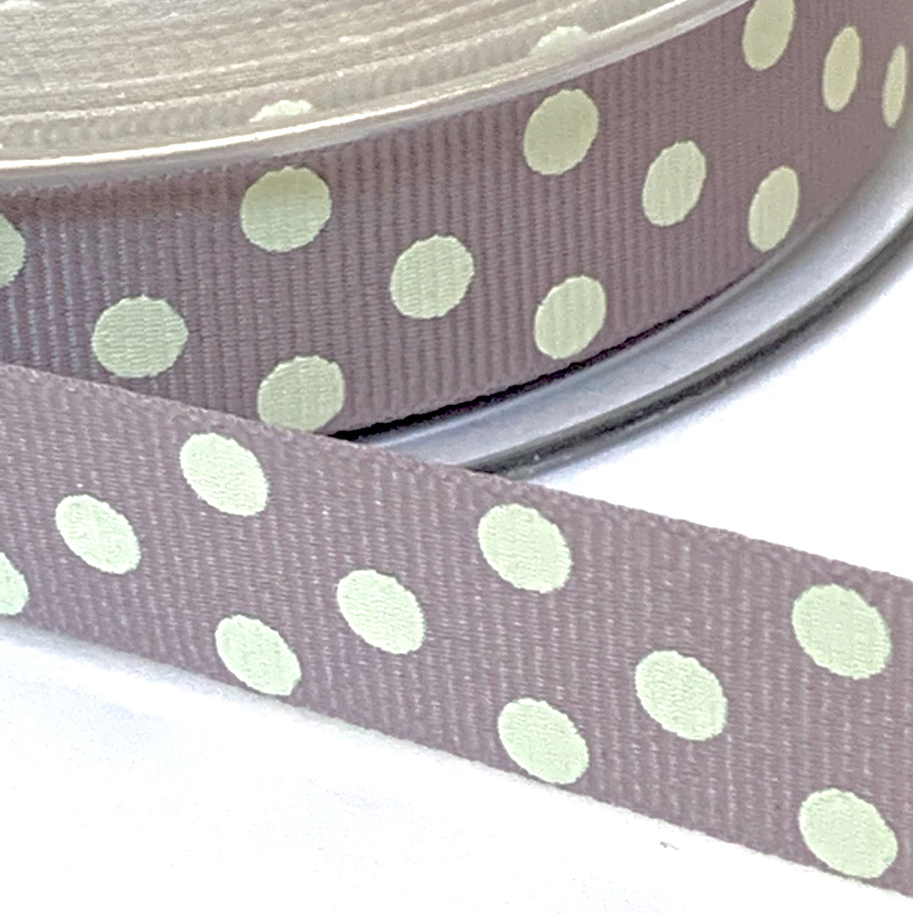 15mm wide Berisfords Grosgrain Polka Dot Ribbon EN71, REACH & Annex II Compliant