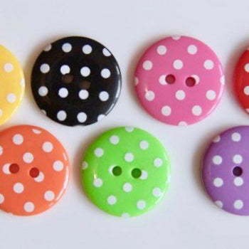 15mm Fine Style Polka Dot Buttons