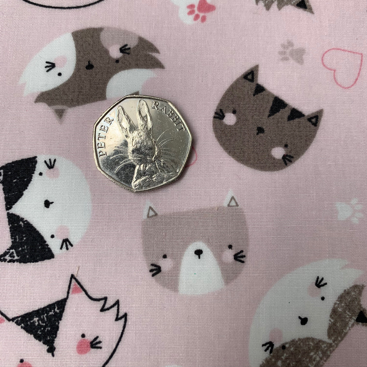 Fabric Felt Sheet - Cute Critters on Pink