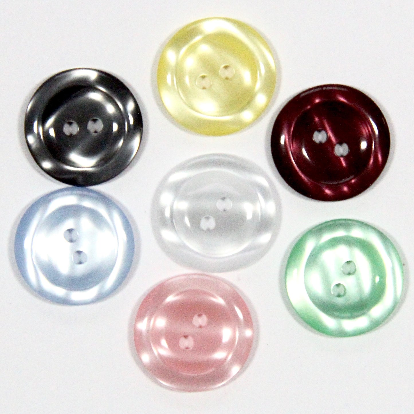 Fine Style Pearlescent Two Holed Button - Size 24 15mm 19/32 inch