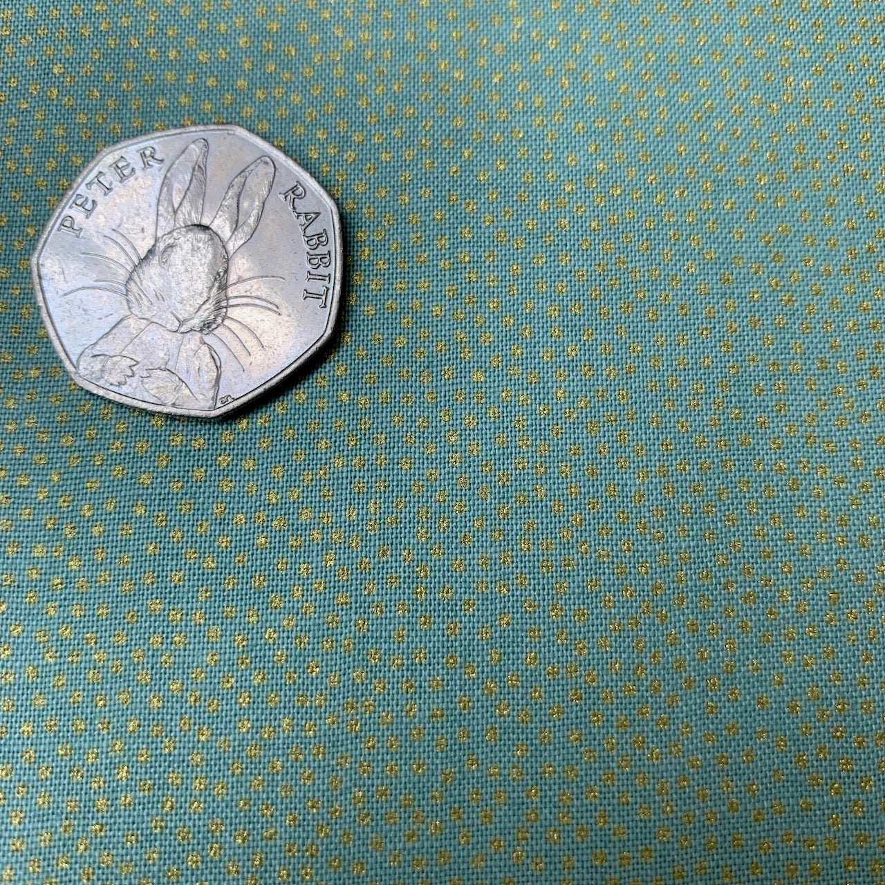 Fabric Felt Sheet - Metallic Dotty - Mint