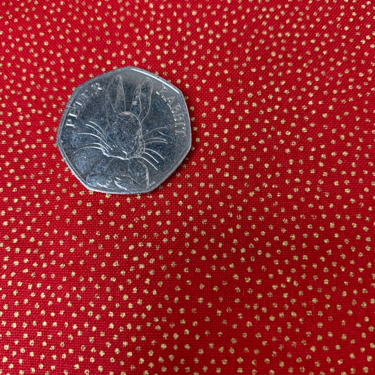 Fabric Felt Sheet - Metallic Dotty - Red