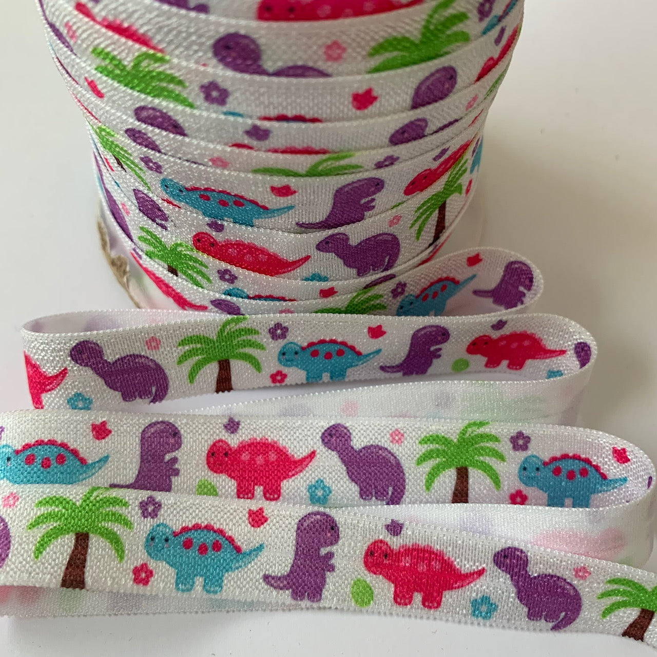Fold Over Elastic - Dinosaurs (2 metre lengths)