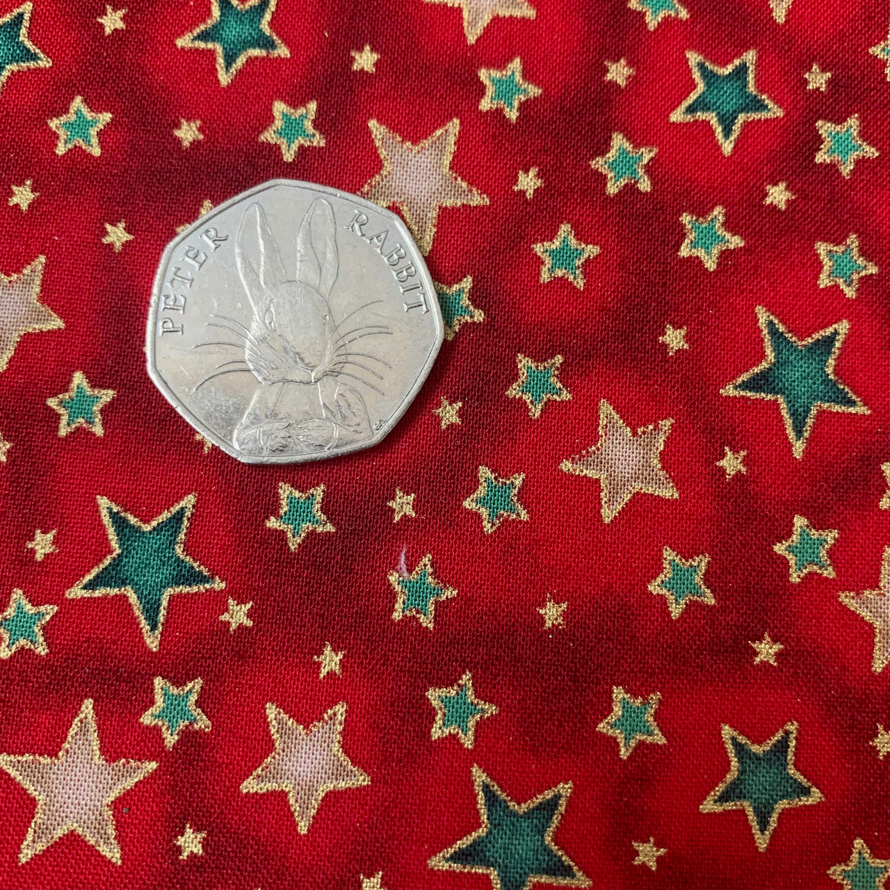Fabric Felt - Christmas Stars Red