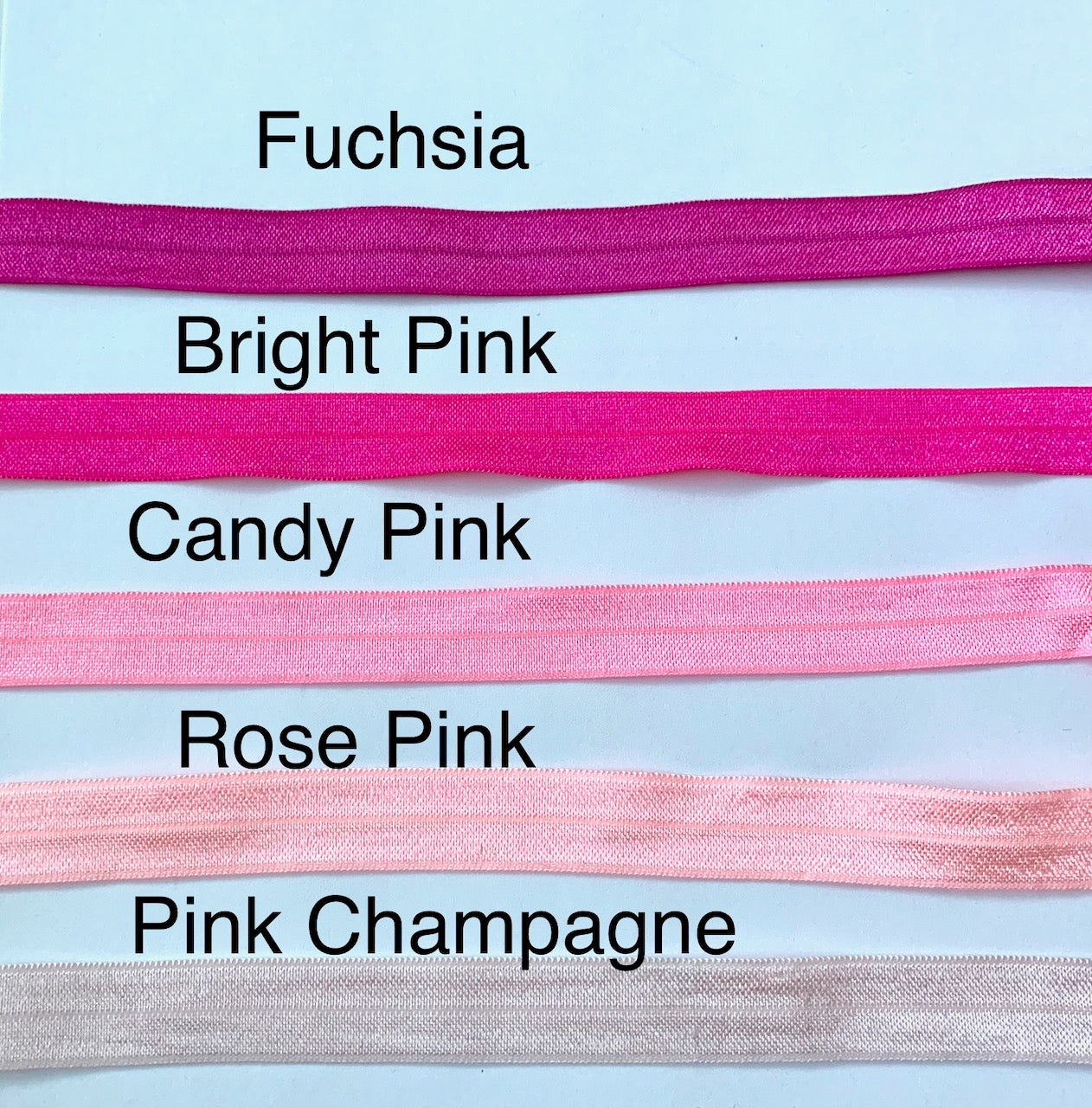 Fold Over Elastic - Plain Pearlescent (2 metre lengths)