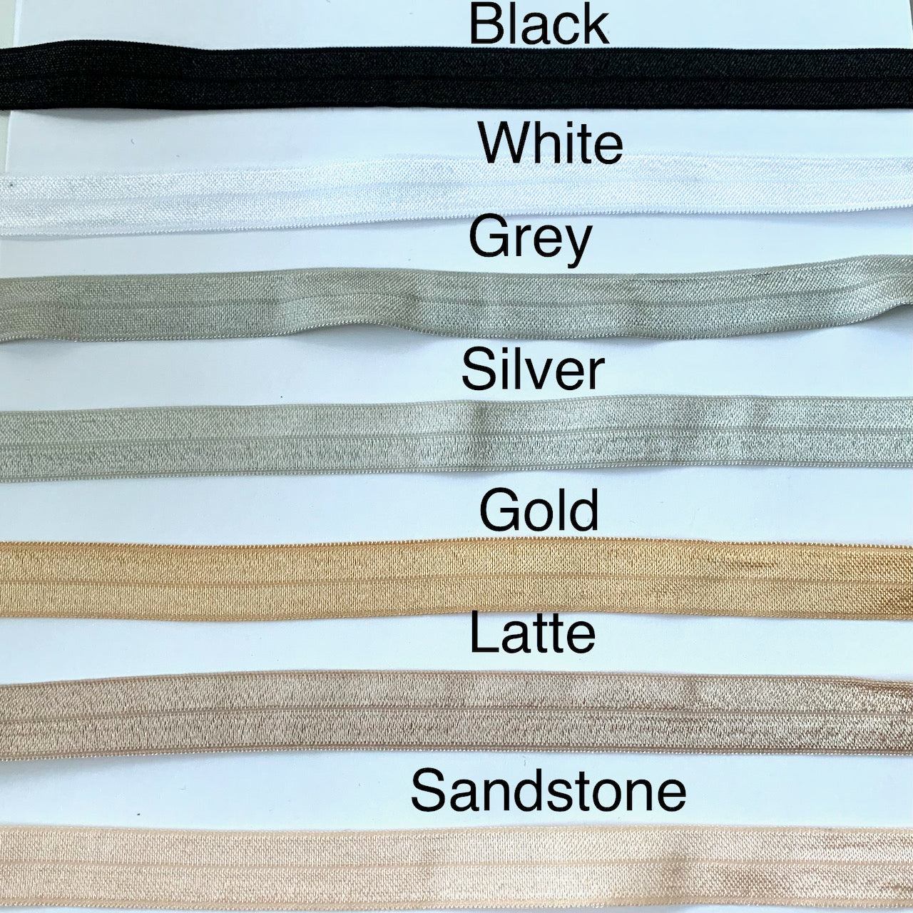 Fold Over Elastic - Plain Pearlescent (2 metre lengths)