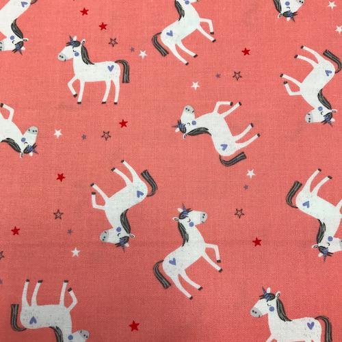 Fabric Felt Sheet - Unicorn on Coral
